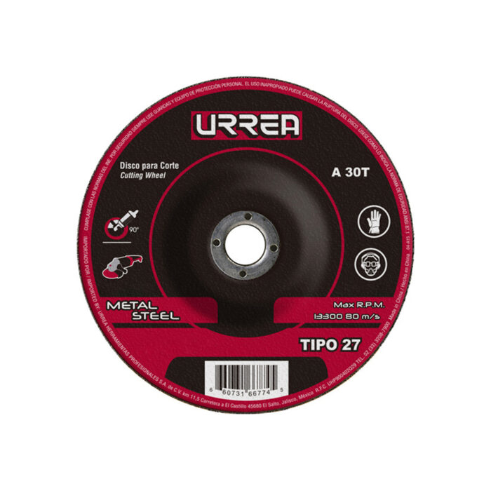 HC50234 - Disco Abrasivo Tipo 27 Para Metal 9 X 1/4 Urrea AMGD09 - URREA