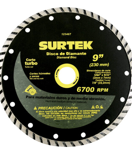 HC52693 - Disco De Diamante Turbo 9 Surtek 123467 - SURTEK