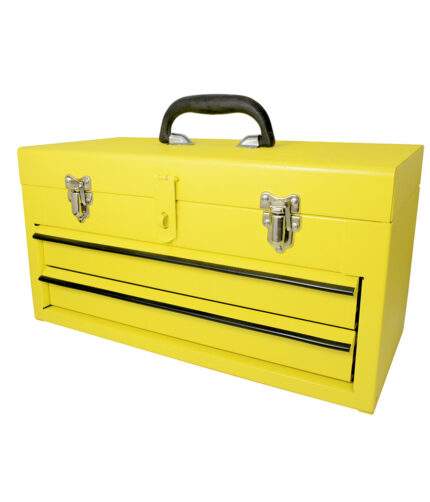 HC53592 - Caja Portaherramientas Metálica Color Amarillo Con 2 Gavetas 18 X 9 X 11 Surtek 125107 - SURTEK