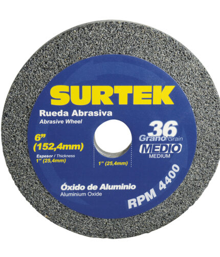 HC55306 - Rueda Abrasiva De Óxido De Aluminio Grano 36 6 X 1 Surtek 128006 - SURTEK