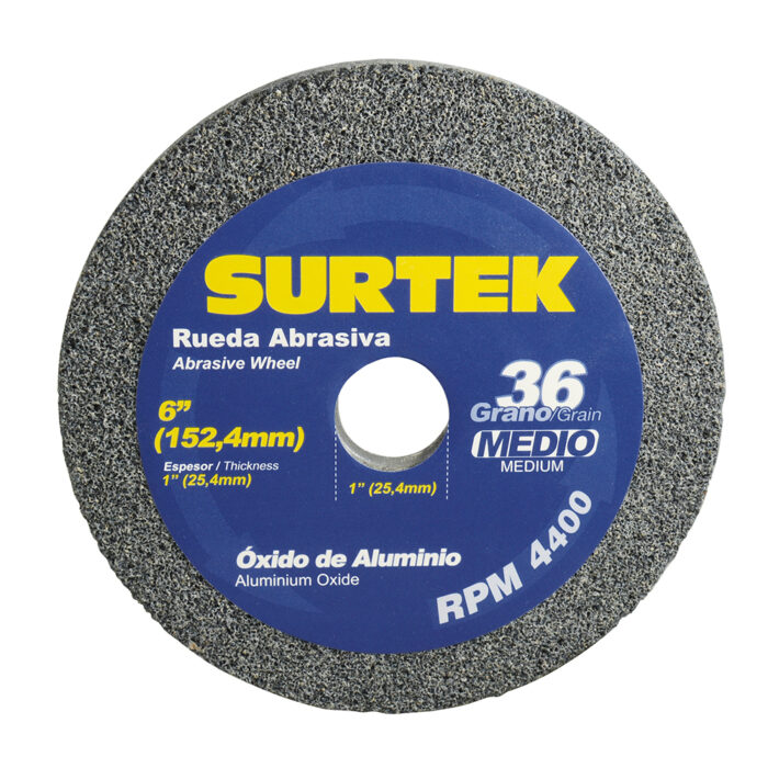 HC55306 - Rueda Abrasiva De Óxido De Aluminio Grano 36 6 X 1 Surtek 128006 - SURTEK