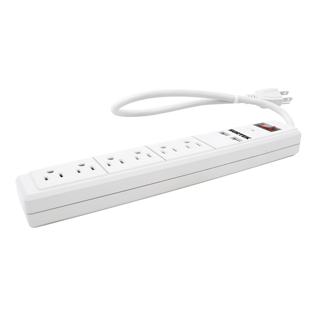 HC94668 - Multicontacto De Barra 6 Entradas 2 Usb Cable 50 Cm Surtek 136204 - SURTEK HC94668 - Multicontacto De Barra 6 Entradas 2 Usb Cable 50 Cm Surtek 136204 - SURTEK