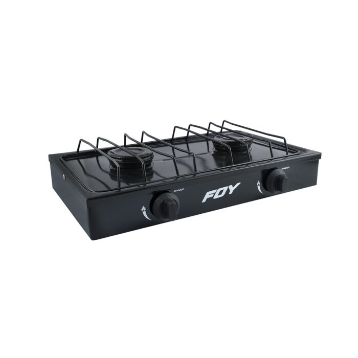 HC96474 - Estufa De Gas 2 Quemadores De Acero Inoxidable Color Negro Foy 144712 - FOY