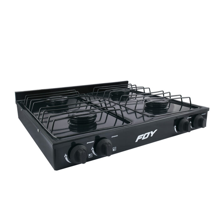 HC99635 - Estufa De Gas 4 Quemadores De Acero Inoxidable Color Negro Foy 144716 - FOY