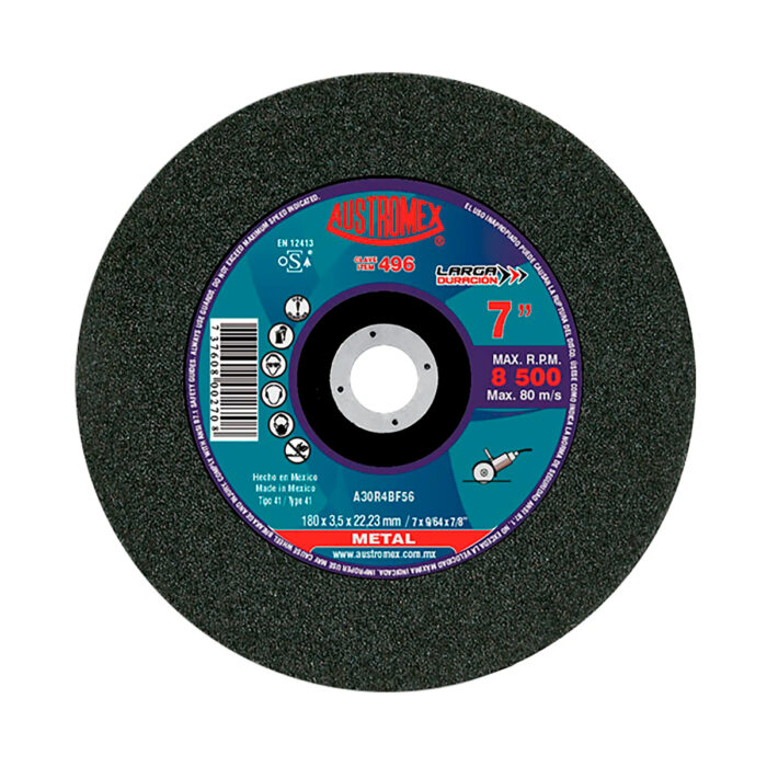 H209451 - Disco Abrasivo Para Corte De Todo Tipo De Acero 7 x 9/64 x 7/8 Austromex 496 - AUSTROMEX
