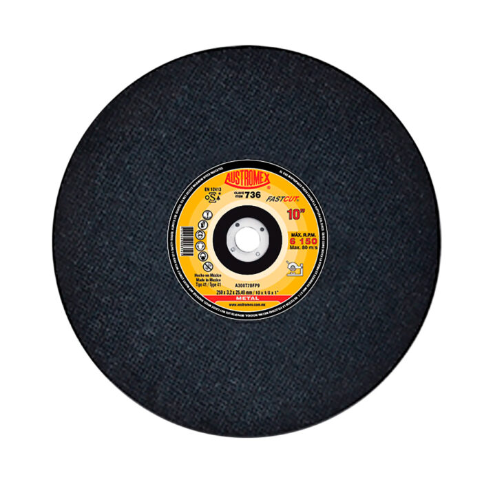 HC112952 - Disco Abrasivo Para Corte De Acero Y Fundición 10 x 1/8 x 1 Austromex 736 - AUSTROMEX