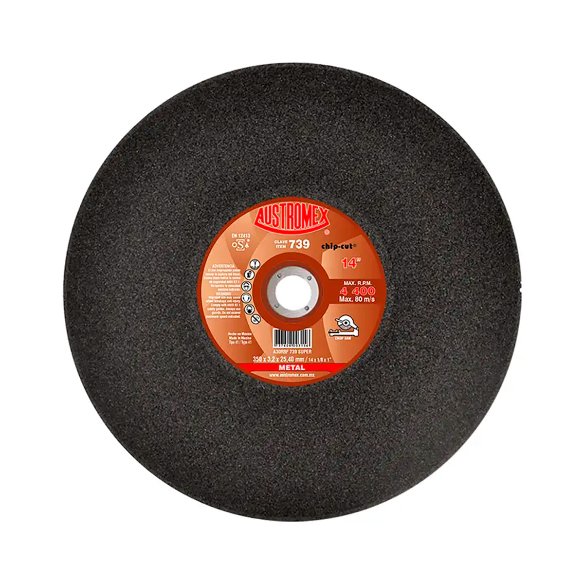 HC19827 - Disco Abrasivo Para Corte De Acero Y Fundición 14X1/8X 1 Austromex 739 - AUSTROMEX HC19827 - Disco Abrasivo Para Corte De Acero Y Fundición 14X1/8X 1 Austromex 739 - AUSTROMEX