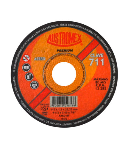 HC26654 - Disco Abrasivo Para Corte De Acero Al Carbón 4-1/2X0.05X7/8 Austromex 711 - AUSTROMEX