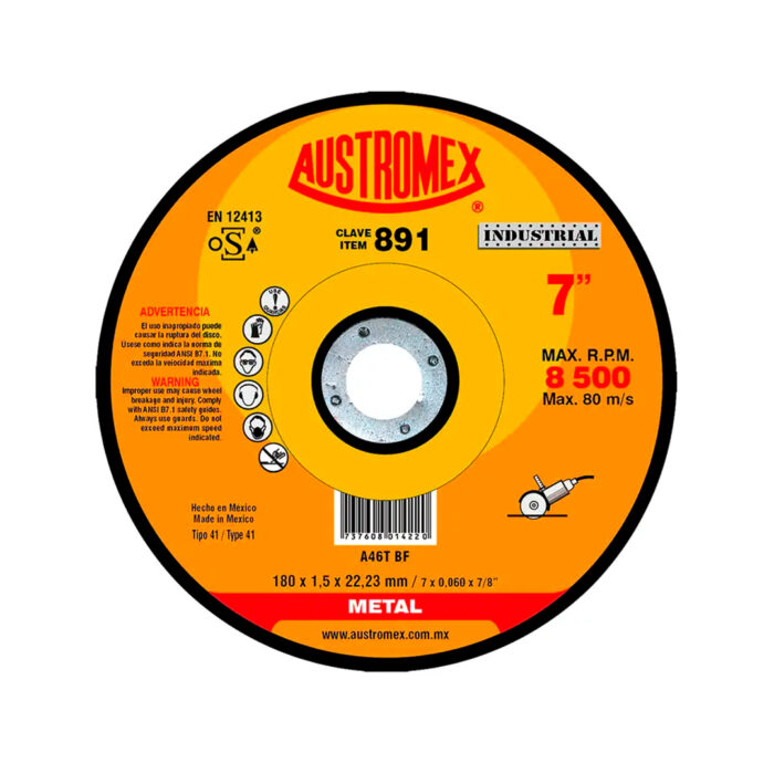 HC67872 - Disco Abrasivo Para Corte 7 X 0.060 X 7/8 Austromex 891 - AUSTROMEX