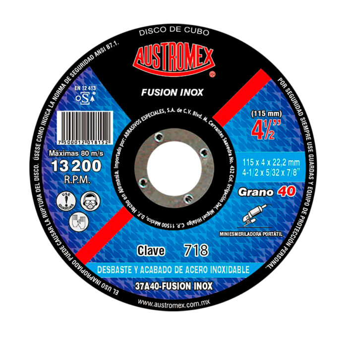 HC80658 - Disco Abrasivo Para Desbaste  4-1/2X1/4X7/8 Austromex 718 - AUSTROMEX