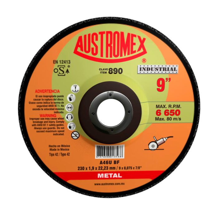 HC82400 - Disco Abrasivo Para Metal 9 X 0.075 X 7/8 Austromex 890 - AUSTROMEX