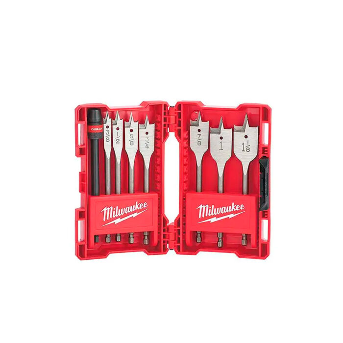 HC155025 - Juego Brocas Tipo Manita Para Madera 8Pz 3/8-1-1/8 Milwaukee 49-22-0175 - MILWAUKEE