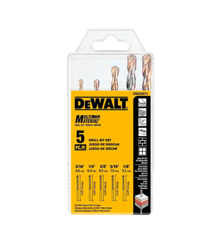 HC124213 - Juego de Brocas Para Concreto 5PZ 1/8-3/8 Dewalt DWA56015 - DEWALT HC124213 - Juego de Brocas Para Concreto 5PZ 1/8-3/8 Dewalt DWA56015 - DEWALT